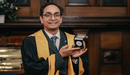 Professor Vasan with the Taylor medal
